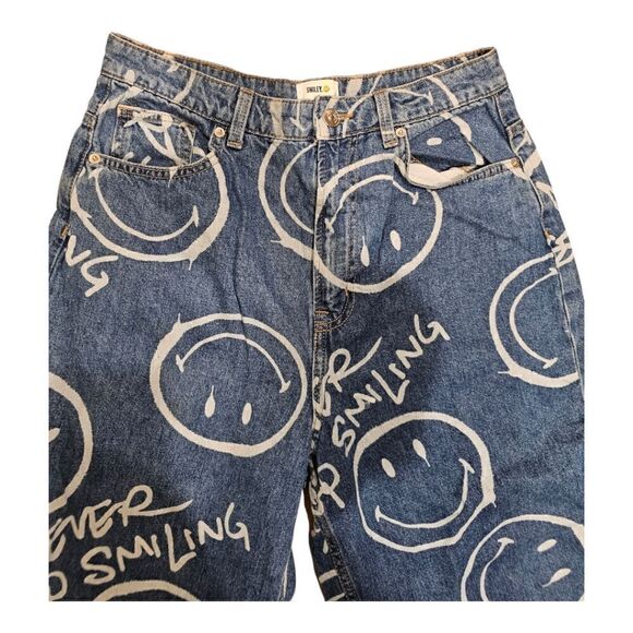 H&M x SMILEY High Waisted Baggy Jeans - Size 8 - Picture 2 of 11